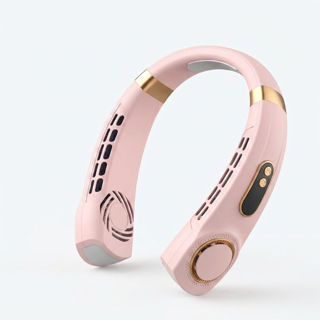 Wova bladeless neck fan in Blush