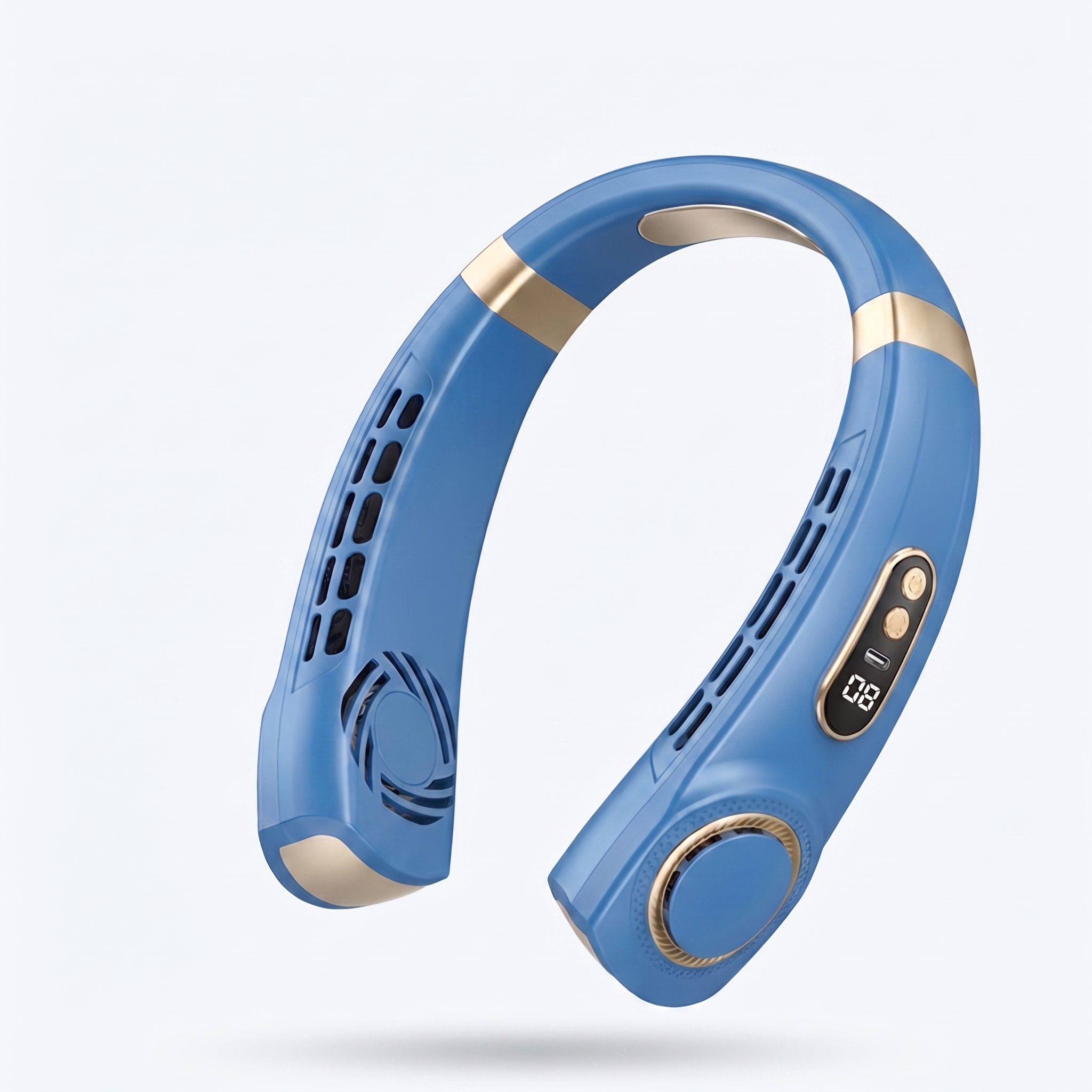 Wova bladeless neck fan in Ocean Blue
