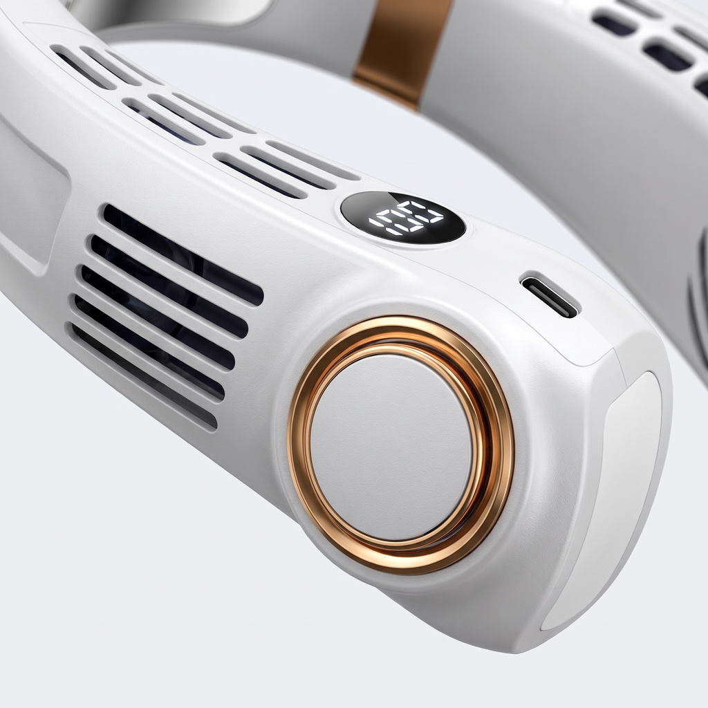 Wova neck fan controls close-up