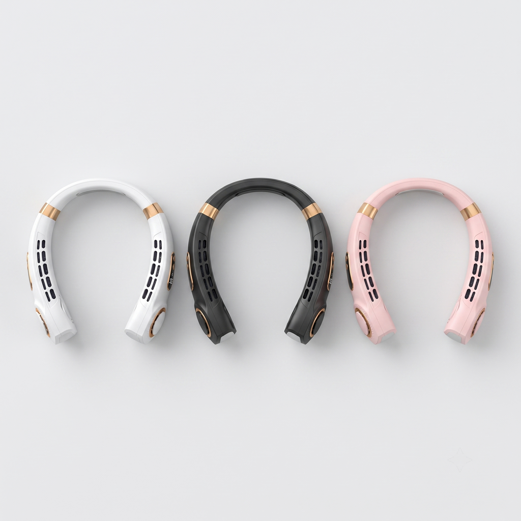 Wova 3-pack: three bladeless neck fans (White, Black, Blush)